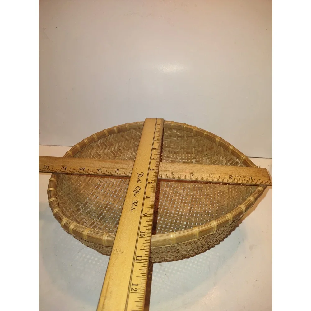 Vintage Woven Bamboo Wicker Basket Home Decor 10x12x4 People's Republic of China